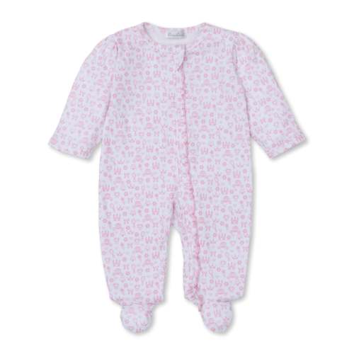 Royal Details Pink Print Zip Footie