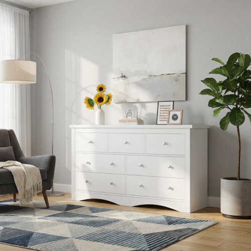 Ebern Designs 7-Drawer Dresser With Wave Base, Modern Storage Solution & Reviews | Wayfair