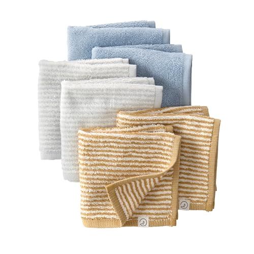 little planet by carter's Baby 6-Pack Organic Cotton Wash Cloths, Blue Multi, OSZ