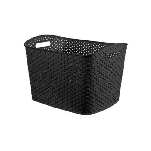 Y-weave Xl Curved Decorative Storage Basket Black - Brightroom™: Polypropylene, 11" Cube Compatible, Nesting, Bpa-free