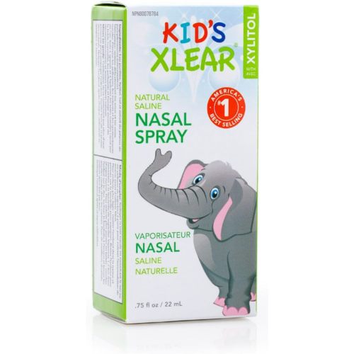Xlear Natural Xylitol Saline Nasal Spray for Kids - Daily Decongestant, Nose Moisturizer, 0.75 fl oz (Pack of 1)