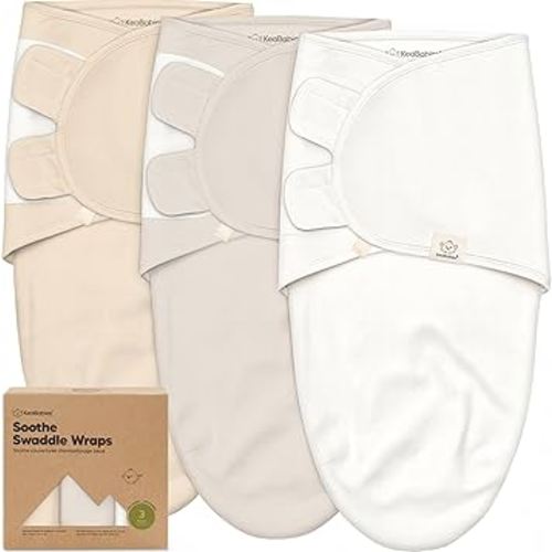3-Pack Organic Baby Swaddle Sleep Sacks - Swaddles for Newborns, Infant 0-3 Months, Baby Girls, Boys, Soft & Snug Newborn Sleep Sack, Nursery Swaddling Blankets (Pure, OS)