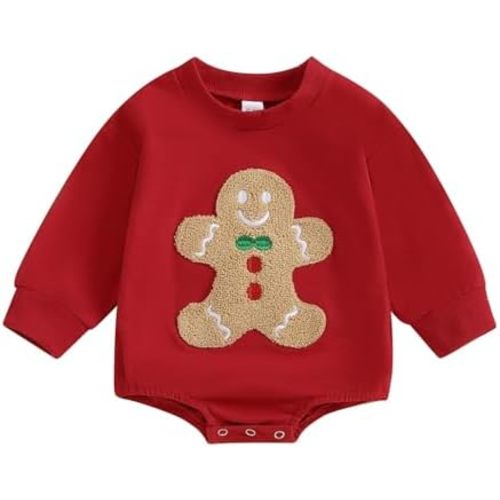 Newborn Infant Baby Boy Girl Christmas Clothes Long Sleeve Sweatshirt Romper Cute Christmas One Piece Outfit