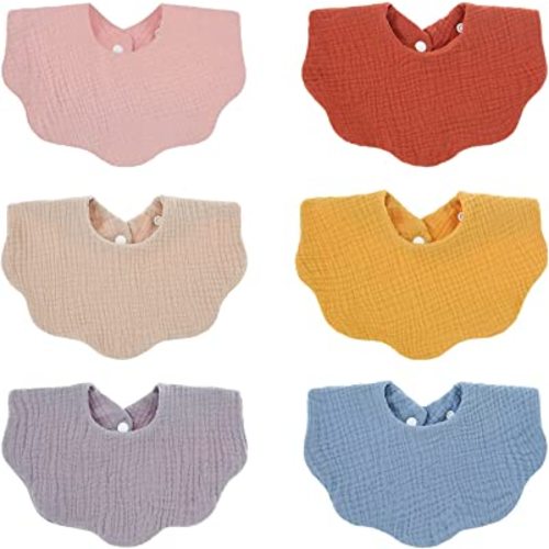 Muslin Baby Drooling Bibs Unisex Soft & Absorbent Multi-Layer Baby Bibs for Drooling and Teething Boys Girls