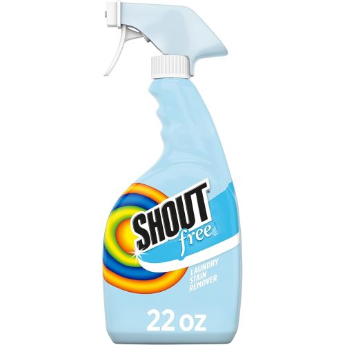 Shout Free Laundry Stain Remover Spray, Active Enzyme Formula is Fragrance, Bleach, and Dye Free, Removes Everyday Stains including Baby Stains - 22oz Spray