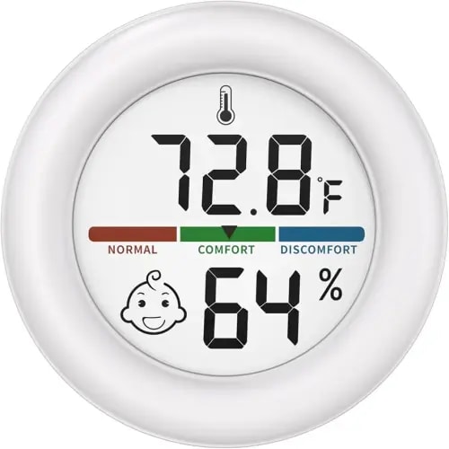 LCD Digital Hygrometer Thermometer, Thermometer Room Temperature, Indoor Hygrometer Thermometer with Temperature Humidity Monitor for Bedroom, Baby Room, Warehouse, Cellar, car, Office
