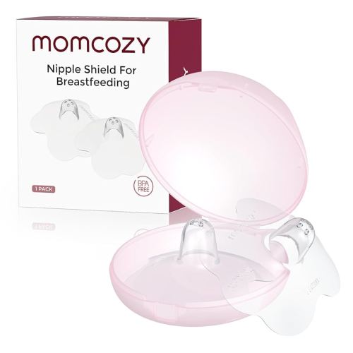 Momcozy Nipple Shield, Floral Contact Nipple Shield for Breastfeeding Moms with Flat or Inverted Nipples, Made Without BPA/BPS, 17mm, 1 Pair