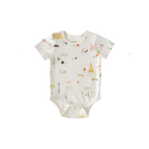 Short Sleeve Shoulder Snap One-Piece