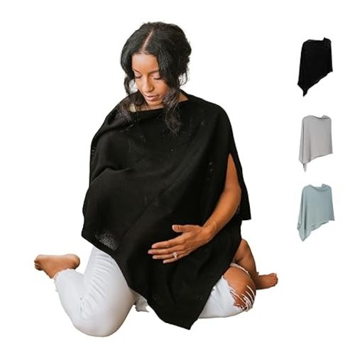 Breathable Nursing Cover Up for Breastfeeding - Privacy Nursing Covers - Improved Ponchy by Gold Mamas - Newborn Essentials Must Haves - TrueGray