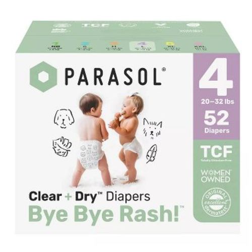 Parasol Clear+Dry Natural Disposable Diapers - Size 4