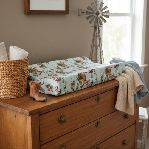 Barn Dandy Cowboy Western Changing Pad Cover