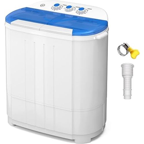 VCJ Lavadora portátil, lavadora de doble tina, lavadora compacta con lavadora giratoria combinada con capacidad de 14 libras, lavadora de 9 libras y secadora giratoria de 5 libras para apartamentos,