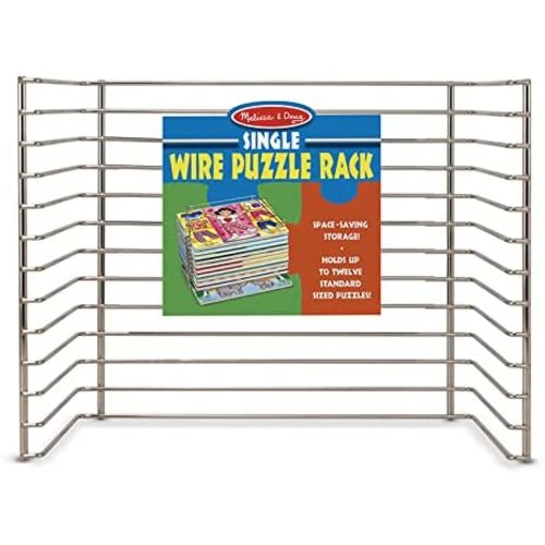 Melissa & Doug Puzzle Storage Rack - Wire Rack Holds 12 Puzzles