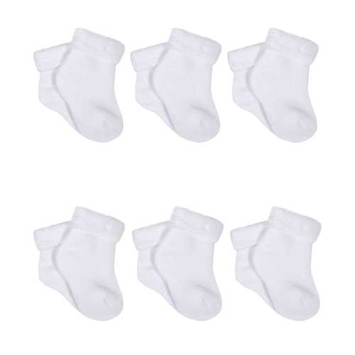 6-Pack White Terry Wiggle Proof® Socks