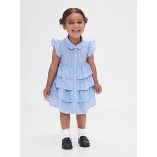 Baby & Toddler Poplin Tiered Shirtdress | Gap