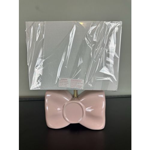 Karma Home Collection KH Ceramic Pink Bow Table Lamp New With Tags