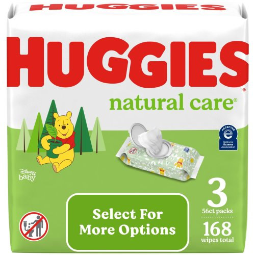 Huggies Natural Care Sensitive Baby Wipes, Unscented, 3 Pack, 168 Total Ct (Select for More Options)