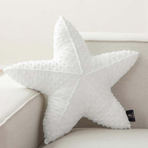 Phantoscope Starfish Shaped Velvet Throw Pillow Ocean Series Decorative Pillow, 20.5" x 20.5", Off White, 1 Pack