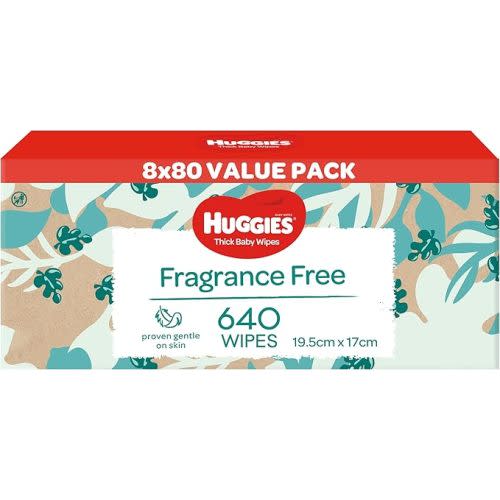 HUGGIES Baby Wipes Fragrance Free 640 Pack (8 x 80 Pack) - Packaging May Vary : Amazon.com.au: Baby
