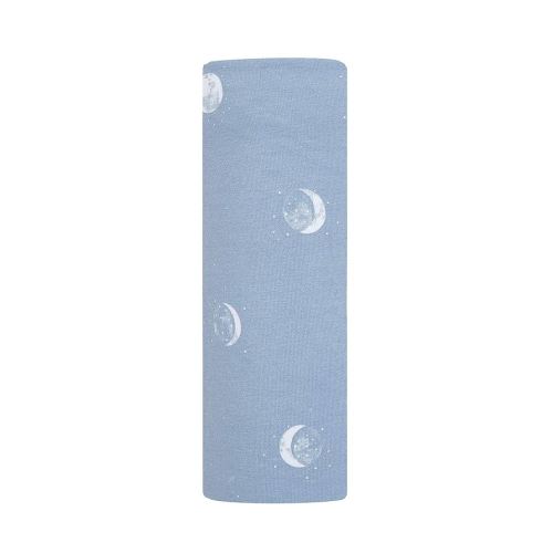 aden + anais Comfort Knit Baby Swaddle Blanket for Newborn Girl and Boy, Super Soft Cotton with Spandex, Versatile Stroller Cover, Burp Cloth, Nursing Shield, 47 x 47 Inch, Blue Moon