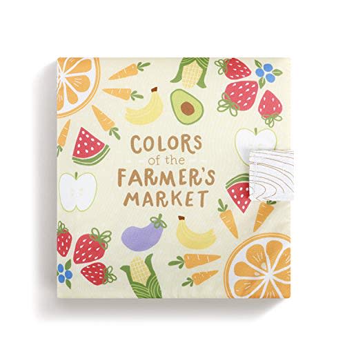 DEMDACO Farmer's Market Bright Colors 7 x 7 Polyester Fabric Baby Soft Touch Feel Book