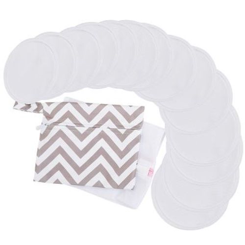Keababies 14pk Reusable Nursing Pads For Breastfeeding, 4-layers Organic Nipple Pads, Washable Breast Pads