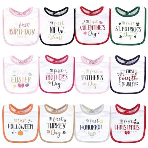 Little Treasure Unisex Baby Cotton Bibs, Holiday Fancy Girl, One Size