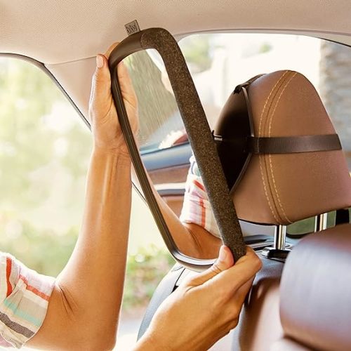 Munchkin® Brica® 360 Pivot Baby in-Sight® Wide Angle Adjustable Car Mirror, Crash Tested and Shatter Resistant, Black - 11.25x8 Inch (Pack of 1)