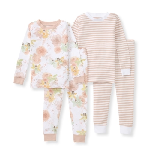 Fairy Floral Organic Baby Girl Two-Piece Pajamas - 2 Pack