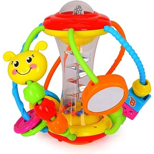 HOLA Baby Toys 0-6-12 Months, Baby Rattle Toys Activity Ball Infant Toys 6 Month Old Baby Toys 3-6 Months, Shaker Grab Spin Travel Toys Easter Basket Stuffers