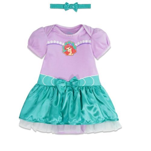Disney Princess Cinderella Infant Baby Girls Cosplay Dress And Headband Blue 12-18 Months