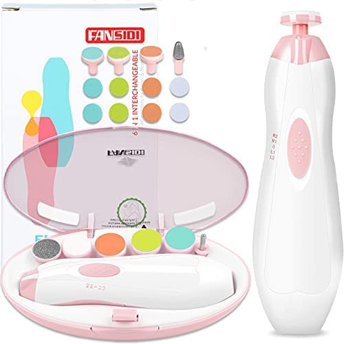 Baby&nbsp;Nail&nbsp;Trimmer&nbsp;Electric,&nbsp;FANSIDI&nbsp;Baby&nbsp;Nail&nbsp;File&nbsp;Infant&nbsp;Nail&nbsp;Clippers&nbsp;with&nbsp;10&nbsp;Grinding&nbsp;Pads&nbsp;8&nbsp;Sandpapers&nbsp;for&nbsp;Newborn&nbsp;Infant&nbsp;Toddler&nbsp;or&nbsp;Adults Toes&nbsp;Fingernails&nbsp;Care&nbsp;-&nbsp;AA&nbsp;Battery&nbsp;Operated&nbsp;(White/Pink)