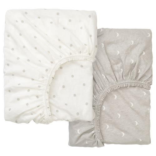 LENAST Drap-housse pour lit de bébé - à picots/Lune 70x132 cm (28x52 ")