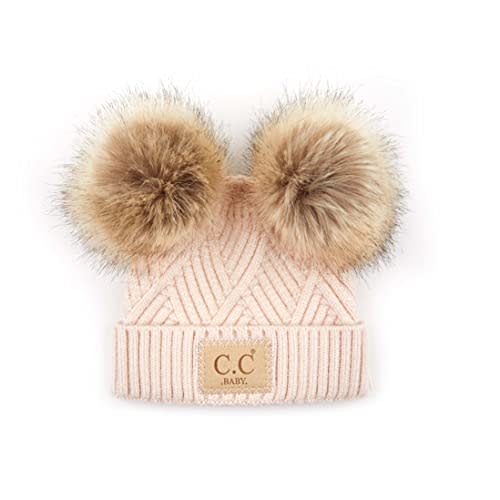 Funky Junque Baby Beanie Hat - Soft Knit Winter Cap with Double Pom Pom - Easter Pastels, Classic Solids, Value Packs