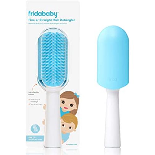 Frida Baby Fine or Straight Hair Detangling Hair Brush for Kids, Detangles Knots Without Tears or Breakage, Comb Teeth and Bristle Design