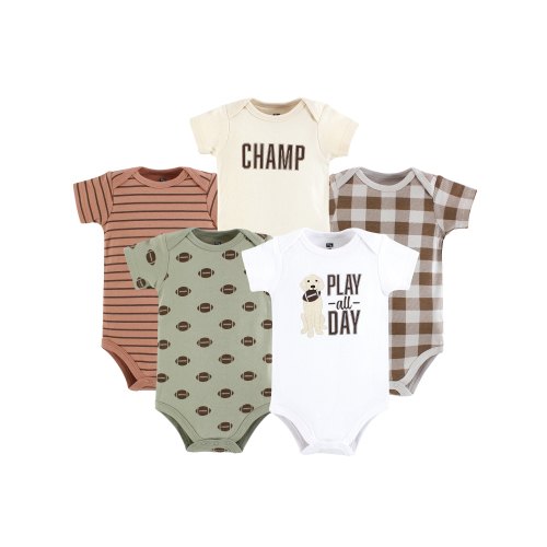 Hudson Baby Bodysuits, 5-Pack, Newborn-18 Months
