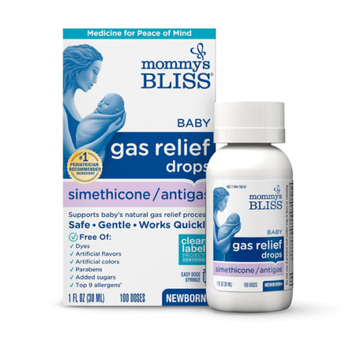 Mommy's Bliss Gas Relief Drops Bottle, Simethicone Drops for Infants, Relieves Stomach Discomfort, Safe & Gentle, Ginger Flavor, 1 Fl Oz (Pack of 1)