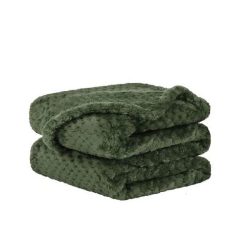 Piccocasa Soft Warm Flannel Fleece Fuzzy Plush Lightweight Microfiber Bed Blanket Army Green 30"x40"