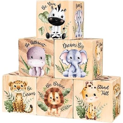 6 Pcs Woodland Nursery Decor Safari Nursery Decor Nursery Shelf Decor Jungle Nursery Decor Bedroom Decor for Nursery Bedroom Boys Girls Gift (Safari Animals)