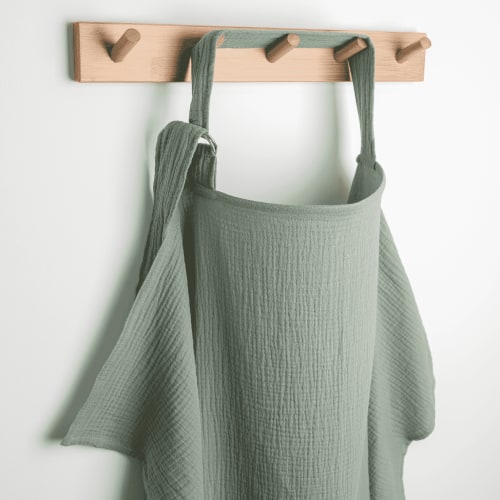 Comfy Cubs Breathable Nursing Cover - 100% Muslin Cotton, with Rigid Hoop, Fern