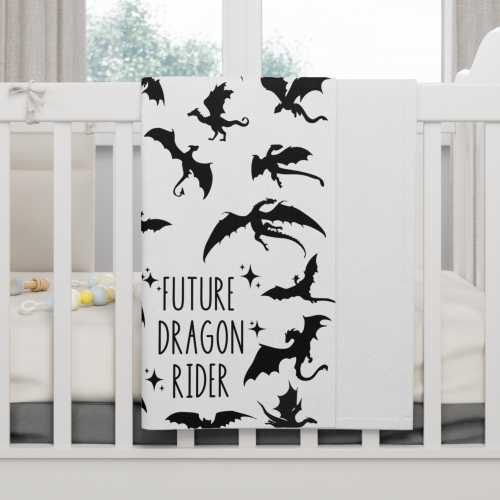 Future Dragon Rider Baby Blanket - Fantasy Dragon Baby Gift - Bookish Baby Shower Gift - Unique Nursery Blanket for Baby Boys & Girls