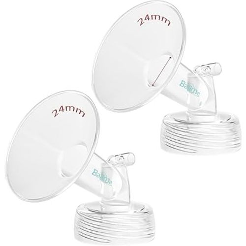 24MM Wide-Mouth Flange Spectra Replacement Pump Parts for S1 S2 - Exact Fit Medical Grade Flanges Pump Parts - BPA Free Spectra Pump Parts - Perfect for Travel & Working Moms (2-Pack)