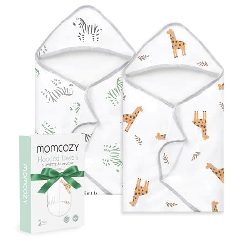 Momcozy Best Wishes Baby Towel with Hooded-Original Design Baby Towel Set -Soft & Absorbent- Shower Gifts or Bath Essential for Infant, Newborn, Toddler