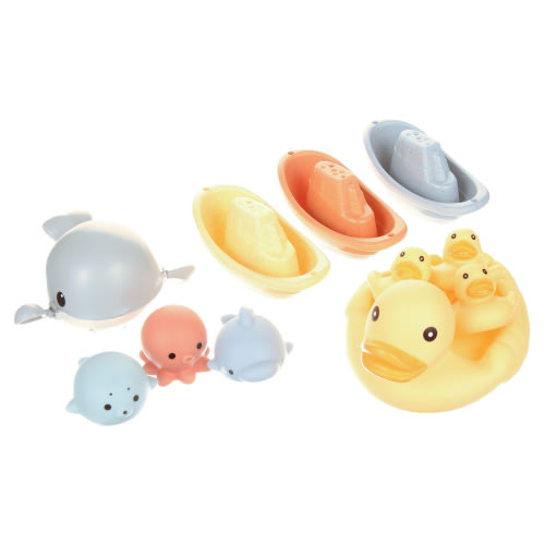 My First Bathtime 12-Piece Gift Set, Bath Toy Favorites with Storage Bag - Jool Baby