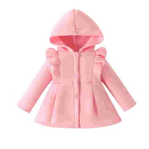 Kovlvoll Newborn Baby Girls Clothes Button down Ruffle Long Sleeve Formal Hooded Jackets Fall Winter Outwear Coat