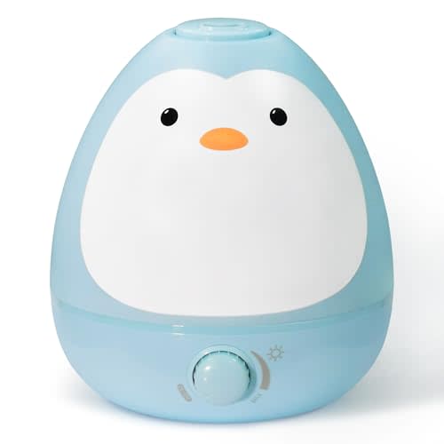 Earnest Living 3-in-1 Cool Mist Humidifier with Essential Oil Diffuser + Nightlight, Humidifier for Baby/Kids Bedroom, Nursery + Large Rooms, Whisper-Quiet, Auto Shut Off