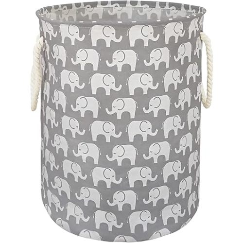 Large Laundry Basket Canvas Storage Bins Baby Nursery Hamper for Boys and Girls Toy Box Gift Baskets for Home,Office,Home Decor