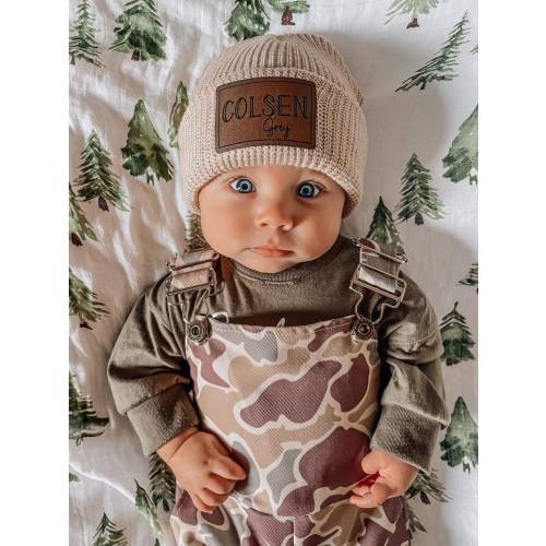 Personalized Infant Ribbed Printed Name Beanie