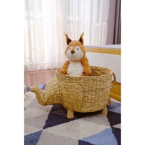 Handwoven Elephant Basket – Natural Animal-Shaped Storage Bin with Trunk & Tail Accents