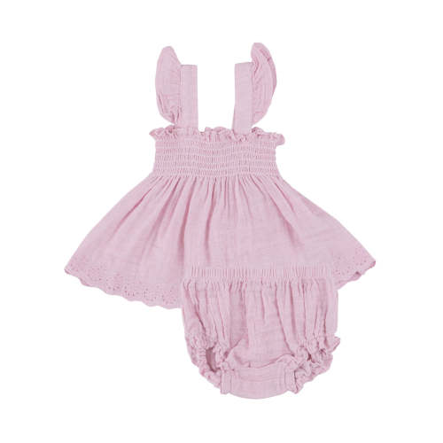 Ruffle Strap Smocked Top & Bloomer, Ballet